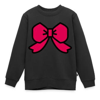Schleife mit rotem Band - Kinder Premium Organic Sweatshirt - Schwarz - Vorne - AI Model Kid Female (0cm)