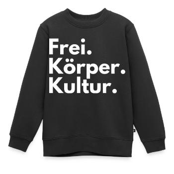 FKK Freikörperkultur Nudismus Naturismus Spruch - Kinder Premium Organic Sweatshirt - Schwarz - Vorne - AI Model Kid Female (0cm)
