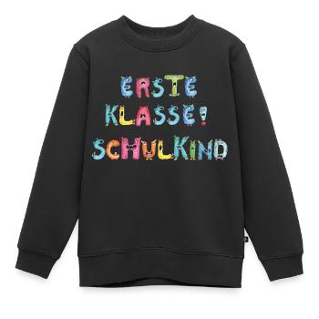 Bunte Monster-Buchstaben: Schulkind & Erste Klasse - Kinder Premium Organic Sweatshirt - Schwarz - Vorne - AI Model Kid Female (0cm)
