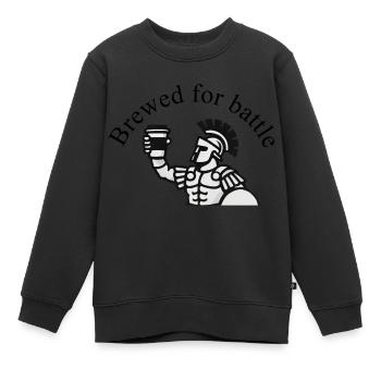 Brewed for battle - Gladiator coffee design - Kids Premium Organic Sweatshirt - black - Front - AI Model Kid Female (0cm)