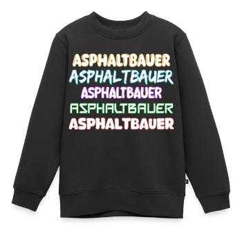 Constructeur d’asphalte comme métier - Sweat Premium enfant bio - noir - Devant - AI Model Kid Female (0cm)