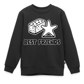 Schwamm und Seestern - Best Friends Design - Kinder Premium Organic Sweatshirt - Schwarz - Vorne - AI Model Kid Female (0cm)