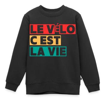 Radfahren ist Leben,Radfahren,Radfahrer,Radfahren - Kinder Premium Organic Sweatshirt - Schwarz - Vorne - AI Model Kid Female (0cm)