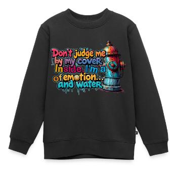 Ich bin eine Quelle der Emotionen und des Wassers - Kinder Premium Organic Sweatshirt - Schwarz - Vorne - AI Model Kid Female (0cm)