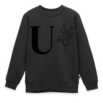 Minimalistische Blumen - Kinder Premium Organic Sweatshirt - Schwarz - Vorne - AI Model Kid Female (0cm)