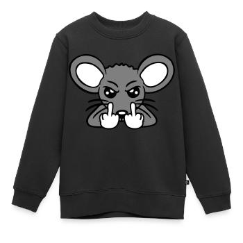 Souris Méchant En Colère Frustré Agressif Majeur - Sweat Premium enfant bio - noir - Devant - AI Model Kid Female (0cm)