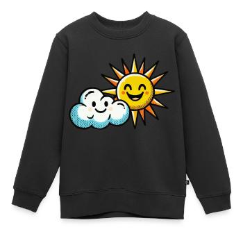 wolke sonne - Kinder Premium Organic Sweatshirt - Schwarz - Vorne - AI Model Kid Female (0cm)