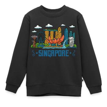Singapour City Skyline Singapour - Sweat Premium enfant bio - noir - Devant - AI Model Kid Female (0cm)