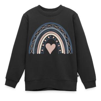boho rainbow print rainbow neutral col - Kinder Premium Organic Sweatshirt - Schwarz - Vorne - AI Model Kid Female (0cm)