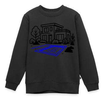 Haus Villa Hausbau - Kinder Premium Organic Sweatshirt - Schwarz - Vorne - AI Model Kid Female (0cm)