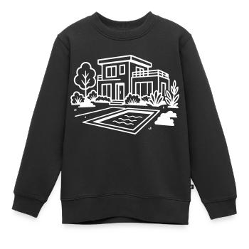Haus Villa Ferienhaus - Kinder Premium Organic Sweatshirt - Schwarz - Vorne - AI Model Kid Female (0cm)
