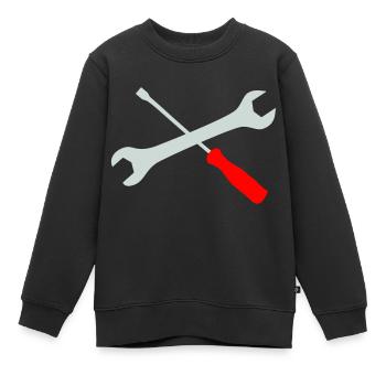 tournevis clé - Sweat Premium enfant bio - noir - Devant - AI Model Kid Female (0cm)