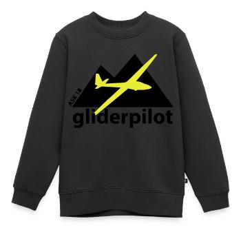 soaring-tv: gliderpilot - Kinder Premium Organic Sweatshirt - Schwarz - Vorne - AI Model Kid Female (0cm)
