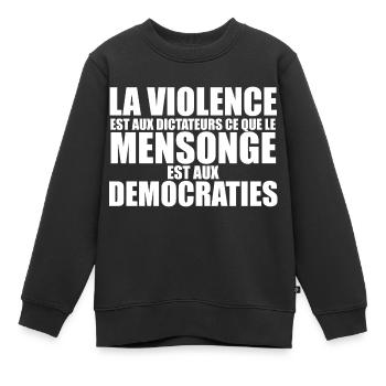 mensonge democratrique - Sweat Premium enfant bio - noir - Devant - AI Model Kid Female (0cm)