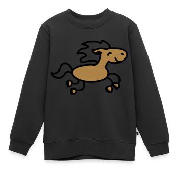 Saute cheval - Sweat Premium enfant bio - noir - Devant - AI Model Kid Female (0cm)