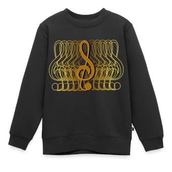 Clef cool gradient, fade, gradient - Kids Premium Organic Sweatshirt - black - Front - AI Model Kid Female (0cm)