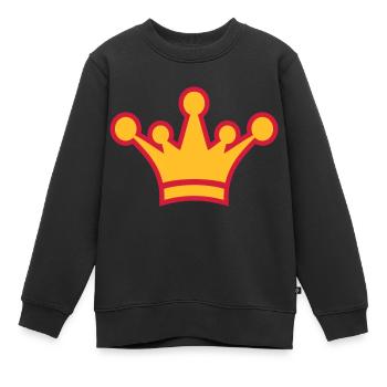 crown_symbol_2c - Kids Premium Organic Sweatshirt - black - Front - AI Model Kid Female (0cm)