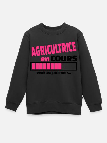 agricultrice en cours - Sweat Premium enfant bio - noir