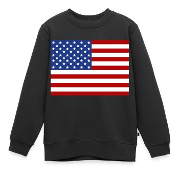 usa - Kinder Premium Organic Sweatshirt - Schwarz - Vorne - AI Model Kid Female (0cm)