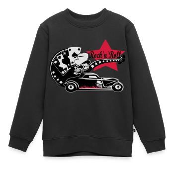 Hot Rod Rock'n'Roll - Kinder Premium Organic Sweatshirt - Schwarz - Vorne - AI Model Kid Female (0cm)