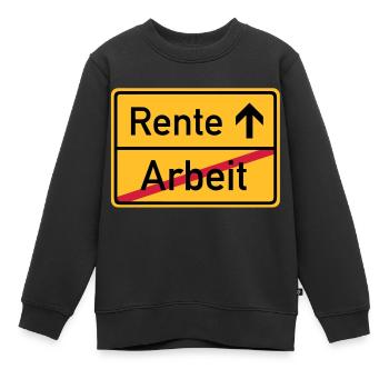 ortsschild_arbeit_rente__f3 - Sweat Premium enfant bio - noir - Devant - AI Model Kid Female (0cm)