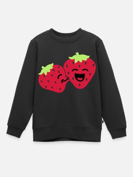 strawberry kiss - Kids Premium Organic Sweatshirt - black