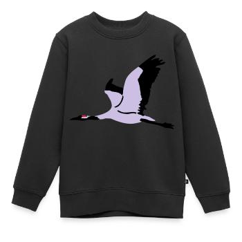 Kranich - Kinder Premium Organic Sweatshirt - Schwarz - Vorne - AI Model Kid Female (0cm)