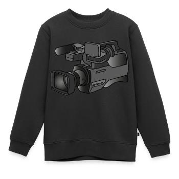 Caméra vidéo - Sweat Premium enfant bio - noir - Devant - AI Model Kid Female (0cm)
