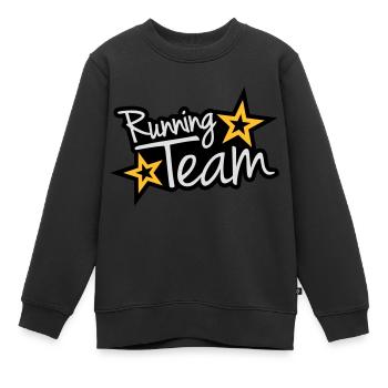 Running Team - Kids Premium Organic Sweatshirt - black - Front - AI Model Kid Female (0cm)