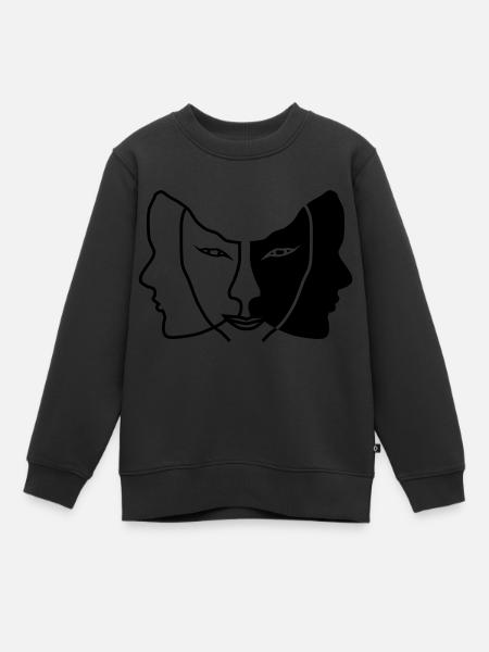 lumière sombre masque gemini - Sweat Premium enfant bio - noir