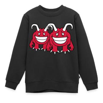 paar liebe verliebt paerchen 2 freunde daemon teuf - Kinder Premium Organic Sweatshirt - Schwarz - Vorne - AI Model Kid Female (0cm)