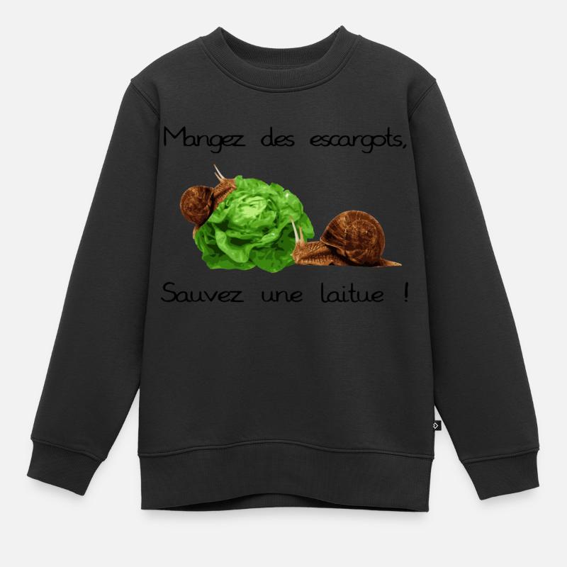Escargots - Sweat Premium enfant bio - noir