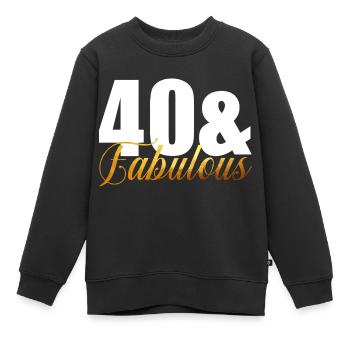 40 & Fabuleux - Sweat Premium enfant bio - noir - Devant - AI Model Kid Female (0cm)