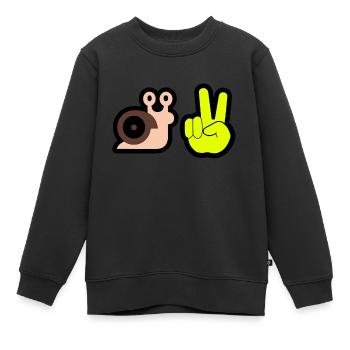 escargot salutation - Sweat Premium enfant bio - noir - Devant - AI Model Kid Female (0cm)