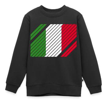 Drapeau national de l'Italie - rayé - Sweat Premium enfant bio - noir - Devant - AI Model Kid Female (0cm)