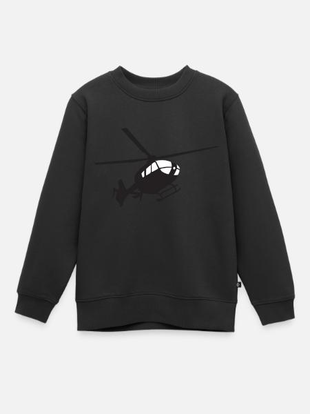 Approche hélicoptère - Sweat Premium enfant bio - noir