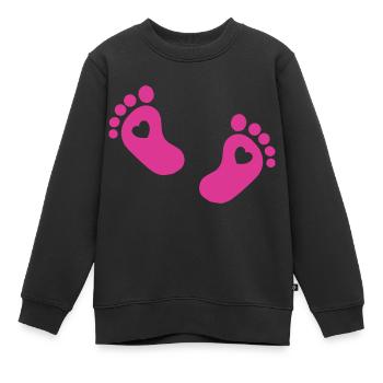 Pieds de bébé Pied de bébé rose - Sweat Premium enfant bio - noir - Devant - AI Model Kid Female (0cm)