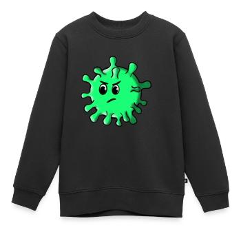 Corona Virus - Sweat Premium enfant bio - noir - Devant - AI Model Kid Female (0cm)