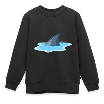 Flaque d'aileron de requin - Sweat Premium enfant bio - noir - Devant - AI Model Kid Female (0cm)