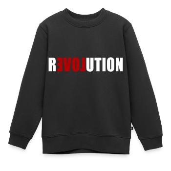 Révolution de l'amour - Sweat Premium enfant bio - noir - Devant - AI Model Kid Female (0cm)