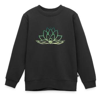 lotus - Sweat Premium enfant bio - noir - Devant - AI Model Kid Female (0cm)