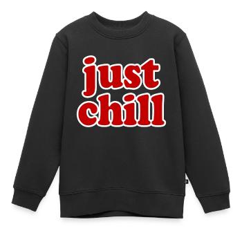 just chill - Kinder Premium Organic Sweatshirt - Schwarz - Vorne - AI Model Kid Female (0cm)