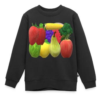 Conception végétalienne - Sweat Premium enfant bio - noir - Devant - AI Model Kid Female (0cm)