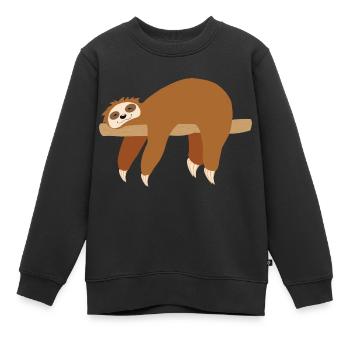 Paresseux - Sweat Premium enfant bio - noir - Devant - AI Model Kid Female (0cm)