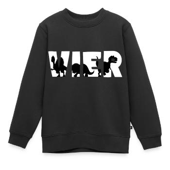 VIER Jahre Dinosaurier Kinder Geburtstag - Kinder Premium Organic Sweatshirt - Schwarz - Vorne - AI Model Kid Female (0cm)
