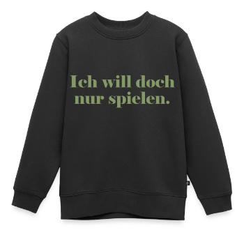 Ich will doch nur spielen - Kinder Premium Organic Sweatshirt - Schwarz - Vorne - AI Model Kid Female (0cm)