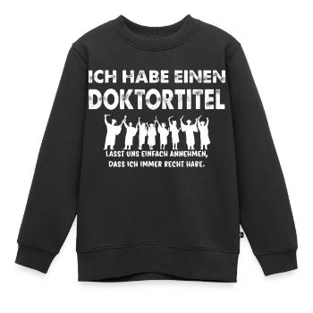 Doctor HNO Arzt Doc Medizin Urologe Frau Geschenk - Kinder Premium Organic Sweatshirt - Schwarz - Vorne - AI Model Kid Female (0cm)