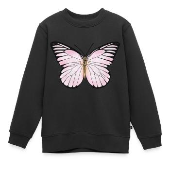 Schmetterling, rosa - Kinder Premium Organic Sweatshirt - Schwarz - Vorne - AI Model Kid Female (0cm)