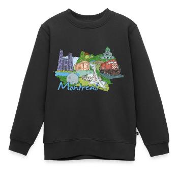 My favorite city design - Montréal - Sweat Premium enfant bio - noir - Devant - AI Model Kid Female (0cm)