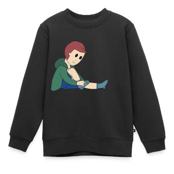 Mettre des chaussettes - Sweat Premium enfant bio - noir - Devant - AI Model Kid Female (0cm)